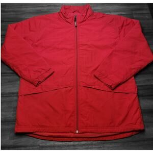 Vintage LL Bean Jacket Mens L Red Anorak Full Zip Windbreaker Hooded Rain